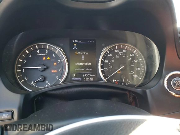 2020 Infiniti Q50 Luxe z VIN JN1EV7AR2LM252670, wystawiony jako Copart lot #45817375 z przebiegiem 69 305 mil mil oraz Szkoda całkowita • Salvage title. Historia ofert i sprzedaży dostępna na DreamBid. Obrazek 9.