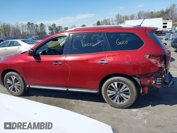 2017 Nissan Pathfinder SV with VIN 5N1DR2MM4HC681270, listed as a IAAI auction lot 41786327 with 61,724 mi miles. Bid and sale history available at carsss.com. Image 14.