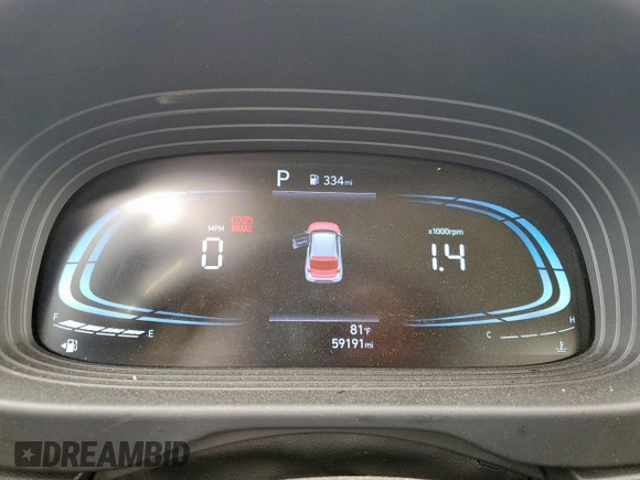 2023 Hyundai Venue SE with VIN KMHRB8A30PU265573, listed as a Copart auction lot 56386975 with 59,191 mi miles and Salvage title. Bid and sale history available at DreamBid. Image 9.