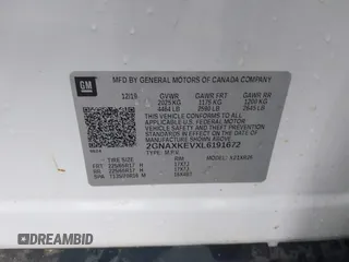 2020 Chevrolet Equinox LT z VIN 2GNAXKEVXL6191672, wystawiony jako IAAI lot #41903474 z przebiegiem 130 056 mil mil oraz . Historia ofert i sprzedaży dostępna na DreamBid. Obrazek 9.