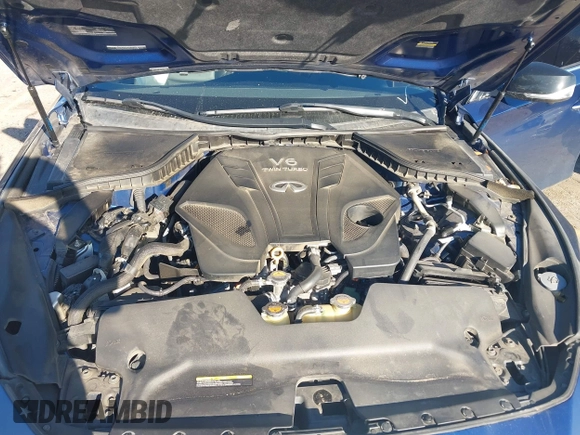2019 Infiniti Q50 RED SPORT 400 with VIN JN1FV7AP8KM780182, listed as a IAAI auction lot 41682121 with 73,110 mi miles. Bid and sale history available at carsss.com. Image 10.
