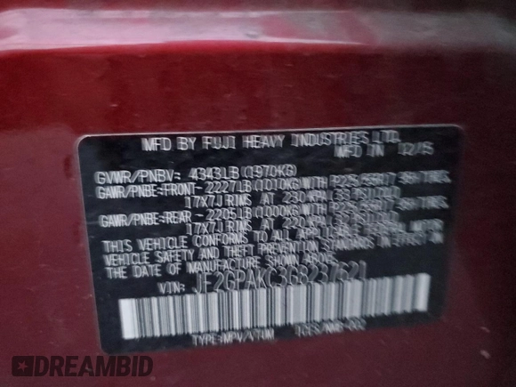 2016 Subaru Crosstrek Limited z VIN JF2GPAKC3G8237621, wystawiony jako Copart lot #82196254 z przebiegiem Nie podano mil oraz Szkoda całkowita • Salvage title. Historia ofert i sprzedaży dostępna na DreamBid. Obrazek 13.