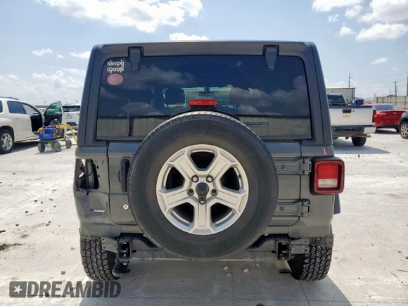 2020 Jeep Wrangler Unlimited Sport S with VIN 1C4HJXDN0LW276906, listed as a Copart auction lot 61099705 with 103,873 mi miles and Salvage title. Bid and sale history available at DreamBid. Image 6.