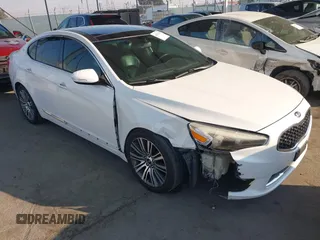 2014 Kia Cadenza Premium with VIN KNALN4D79E5157353, listed as a IAAI auction lot 41291153 with 141,049 mi miles. Bid and sale history available at carsss.com. Image 1.