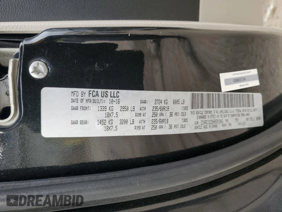 2017 Chrysler Pacifica Touring L Plus with VIN 2C4RC1EG9HR591943, listed as a Copart auction lot 47146785 with 69,638 mi miles and Salvage Title. Bid and sale history available at DreamBid. Image 13.