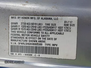 2017 Honda Odyssey EX-L with VIN 5FNRL5H6XHB003389, listed as a IAAI auction lot 41329731 with 203,368 mi miles and . Bid and sale history available at DreamBid. Image 9.