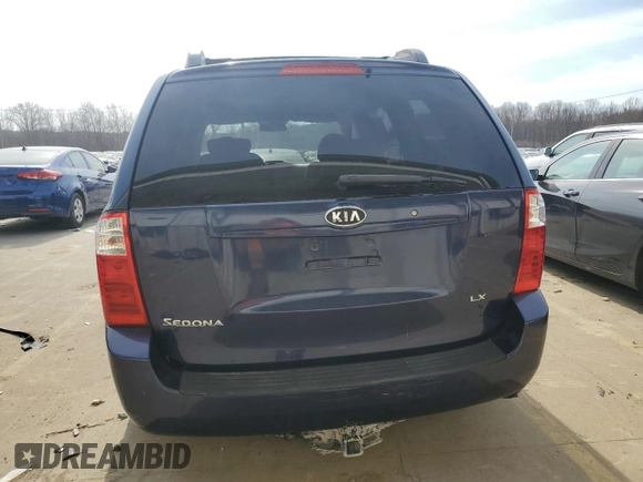 2007 Kia Sedona LX with VIN KNDMB233X76182262, listed as a Copart auction lot 48689735 with 143,041 mi miles and Salvage Title. Bid and sale history available at carsss.com. Image 6.