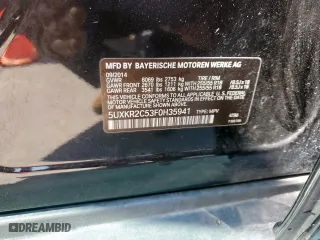 2015 BMW X5 sDrive35i with VIN 5UXKR2C53F0H35941, listed as a Copart auction lot 52117285 with 0 mi miles and Clean Title. Bid and sale history available at carsss.com. Image 13.