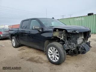 2021 Chevrolet Silverado 1500 Custom with VIN 3GCPYBEK8MG471859, listed as a Copart auction lot 44492155 with 70,258 mi miles and Salvage Title. Bid and sale history available at carsss.com. Image 4.