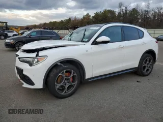 2022 Alfa Romeo Stelvio Ti with VIN ZASPAKBN0N7D29254, listed as a Copart auction lot 86693334 with 0 mi miles and Salvage Title. Bid and sale history available at carsss.com. Image 1.