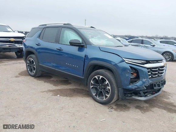 2025 Chevrolet Equinox FWD LT with VIN 3GNAXHEG1SL107950, listed as a IAAI auction lot 41535200 with 10,002 mi miles. Bid and sale history available at carsss.com. Image 1.