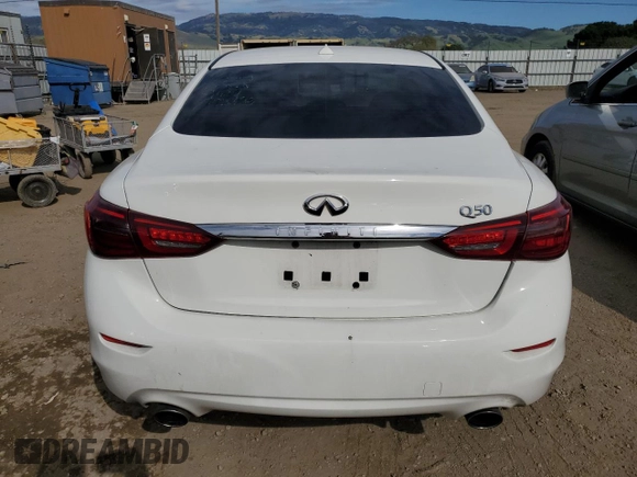 2018 Infiniti Q50 Luxe with VIN JN1EV7AP4JM363507, listed as a Copart auction lot 47868895 with 105,217 mi miles and Salvage Title. Bid and sale history available at DreamBid. Image 6.