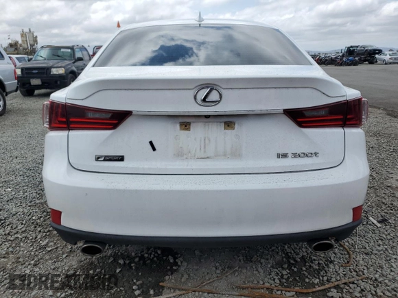 2016 Lexus IS 200t with VIN JTHBA1D24G5036602, listed as a Copart auction lot 54377835 with 83,380 mi miles and Salvage title. Bid and sale history available at DreamBid. Image 6.