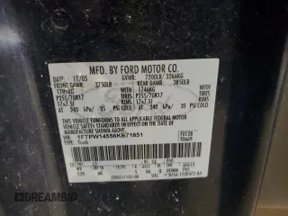 2006 Ford F-150 XLT с VIN 1FTPW14556KB71851, выставлен на аукционе Copart как лот 50509985 с пробегом Не указан миль и Списание • Salvage title. История ставок и продаж доступна на DreamBid. Изображение 12.