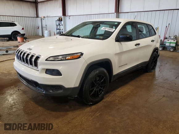 2017 Jeep Cherokee Sport with VIN 1C4PJMAB1HD227365, listed as a Copart auction lot 49215805 with 122,393 mi miles and Salvage Title. Bid and sale history available at carsss.com. Image 1.