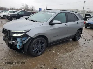 2024 Chevrolet Equinox RS with VIN 3GNAXMEG8RS129243, listed as a Copart auction lot 47058695 with 39,398 mi miles and Salvage Title. Bid and sale history available at DreamBid. Image 1.