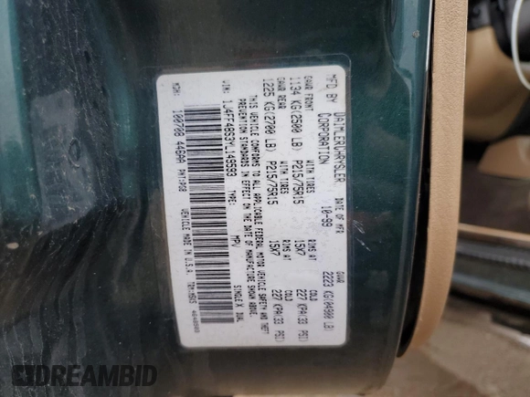 2000 Jeep Cherokee with VIN 1J4FF48S3YL149593, listed as a Copart auction lot 52489045 with 290,231 mi miles and Salvage title. Bid and sale history available at DreamBid. Image 12.