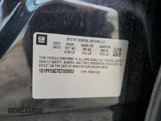 2012 Chevrolet Cruze LT w/1LT with VIN 1G1PF5SC7C7320552, listed as a Copart auction lot 52776005 with 186,717 mi miles and Salvage Title. Bid and sale history available at carsss.com. Image 14.
