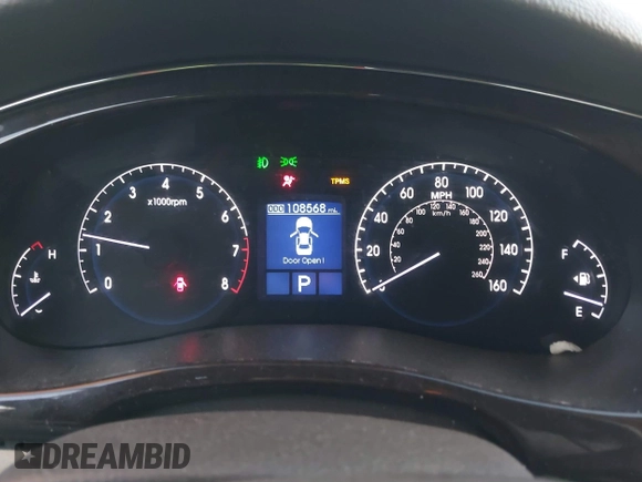 2009 Hyundai Genesis with VIN KMHGC46E19U043618, listed as a IAAI auction lot 41675082 with 108,568 mi miles and . Bid and sale history available at DreamBid. Image 7.