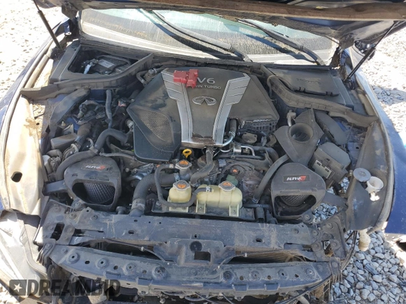 2017 Infiniti Q50 Red Sport 400 with VIN JN1FV7AP7HM850585, listed as a Copart auction lot 57649675 with 83,936 mi miles and Salvage title. Bid and sale history available at DreamBid. Image 11.