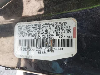 1996 Lexus LS 400 z VIN JT8BH22F6T0039760, wystawiony jako IAAI lot #41674244 z przebiegiem 197 323 mil mil oraz . Historia ofert i sprzedaży dostępna na DreamBid. Obrazek 9.