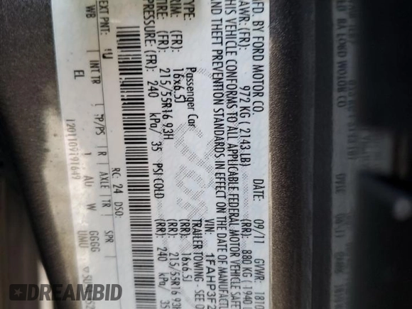 2012 Ford Focus SE with VIN 1FAHP3F28CL247817, listed as a Copart auction lot 43140375 with 150,182 mi miles and Salvage Title. Bid and sale history available at carsss.com. Image 12.