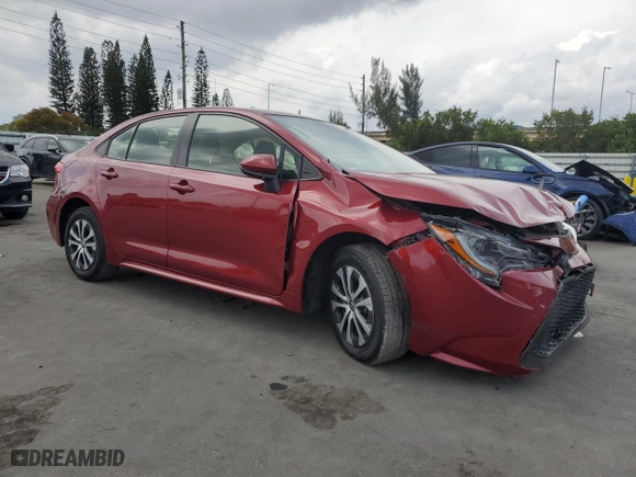 2022 Toyota Corolla Hybrid LE with VIN JTDEAMDE4NJ036436, listed as a Copart auction lot 50362195 with NaN miles and Non Repairable. Bid and sale history available at carsss.com. Image 4.