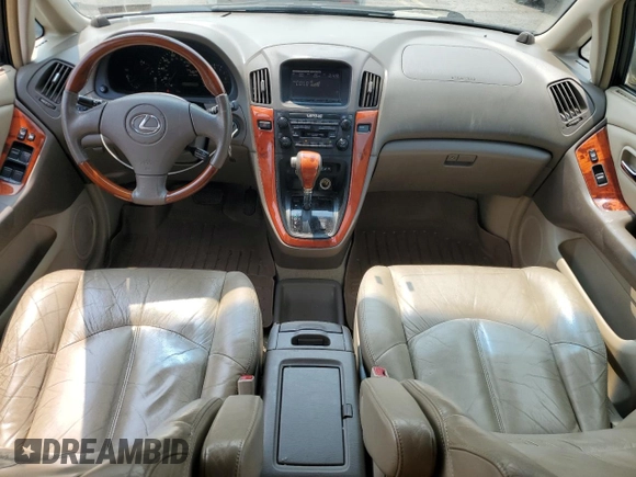 2003 Lexus RX 300 with VIN JTJHF10UX30293787, listed as a Copart auction lot 59606515 with 110,387 mi miles and Salvage title. Bid and sale history available at DreamBid. Image 8.