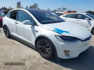 2016 Tesla Model X P90D with VIN 5YJXCBE42GF000705, listed as a IAAI auction lot 41594142 with 1 mi miles. Bid and sale history available at carsss.com. Image 1.