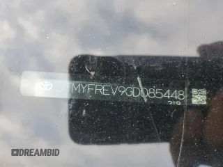 2016 Toyota RAV4 Limited with VIN JTMYFREV9GD085448, listed as a Copart auction lot 57085285 with Not provided miles and Salvage title. Bid and sale history available at DreamBid. Image 14.