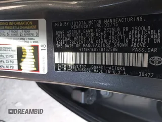 2015 Toyota Avalon Limited with VIN 4T1BK1EB5FU157586, listed as a IAAI auction lot 41827250 with 62,572 mi miles and . Bid and sale history available at carsss.com. Image 9.