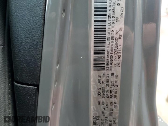 2018 Jeep Wrangler Unlimited Sport with VIN 1C4HJXDN7JW300342, listed as a Copart auction lot 58048065 with 52,791 mi miles and Salvage title. Bid and sale history available at DreamBid. Image 13.