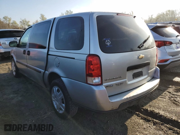 2008 Chevrolet Uplander LS with VIN 1GNDV23W38D204477, listed as a Copart auction lot 80031134 with 125,111 mi miles and Salvage Title. Bid and sale history available at carsss.com. Image 2.