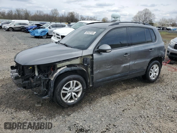 2016 Volkswagen Tiguan S with VIN WVGBV7AX4GW593475, listed as a Copart auction lot 52433155 with 140,356 mi miles and Salvage Title. Bid and sale history available at DreamBid. Image 1.