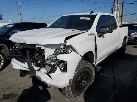 2023 Chevrolet Silverado 1500 RST with VIN 3GCUDEE8XPG130861, listed as a Copart auction lot 43488833 with 1,991 mi miles and Salvage Title. Bid and sale history available at carsss.com. Image 1.
