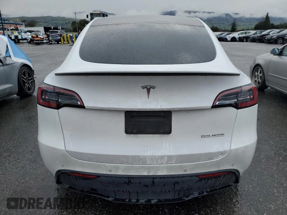2022 Tesla Model Y Performance with VIN 7SAYGDEF3NF390848, listed as a Copart auction lot 49441025 with 42,488 mi miles and Salvage Title. Bid and sale history available at DreamBid. Image 6.