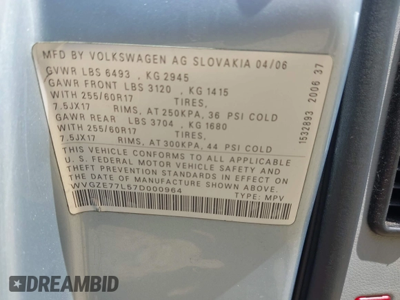2007 Volkswagen Touareg V6 z VIN WVGZE77L57D000964, wystawiony jako IAAI lot #42159667 z przebiegiem 143 542 mil mil oraz . Historia ofert i sprzedaży dostępna na DreamBid. Obrazek 9.