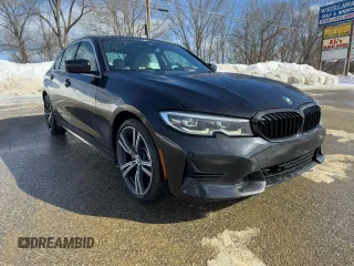 2021 BMW 3 Series 330i with VIN 3MW5R1J04MBB48483, listed as a Copart auction lot 46145125 with 128,555 mi miles and Clean Title. Bid and sale history available at carsss.com. Image 1.