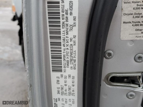 2010 Dodge Ram 1500 ST with VIN 1D7RB1GPXAS181534, listed as a Copart auction lot 42546165 with 195,845 mi miles and Salvage Title. Bid and sale history available at carsss.com. Image 14.