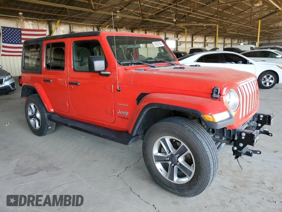 2020 Jeep Wrangler Unlimited Sahara Altitude с VIN 1C4HJXEN8LW268874, выставлен на аукционе Copart как лот 58557845 с пробегом 77 708 миль миль и Списание • Salvage title. История ставок и продаж доступна на DreamBid. Изображение 4.