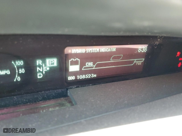 2011 Toyota Prius I with VIN JTDKN3DU4B0260297, listed as a Copart auction lot 50455505 with 108,523 mi miles and Salvage Title. Bid and sale history available at carsss.com. Image 9.