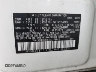 2019 Subaru Outback Premium with VIN 4S4BSAFCXK3379662, listed as a Copart auction lot 47283515 with 37,983 mi miles and Salvage Title. Bid and sale history available at carsss.com. Image 13.