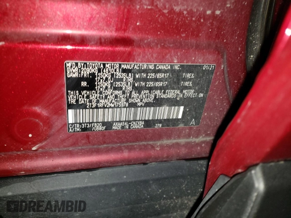 2021 Toyota RAV4 LE с VIN 2T3F1RFV2MW175978, выставлен на аукционе Copart как лот 65276275 с пробегом 57 588 миль миль и Чистый • Clean title. История ставок и продаж доступна на DreamBid. Изображение 13.