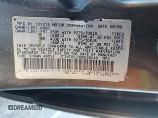 1999 Toyota Land Cruiser with VIN JT3HT05J3X0026246, listed as a Copart auction lot 81826974 with 0 mi miles and Salvage Title. Bid and sale history available at carsss.com. Image 13.