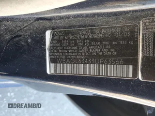 2003 BMW 7 Series 745i z VIN WBAGL63433DP63566, wystawiony jako Copart lot #87365424 z przebiegiem 167 697 mil mil oraz Szkoda całkowita • Salvage title. Historia ofert i sprzedaży dostępna na DreamBid. Obrazek 14.