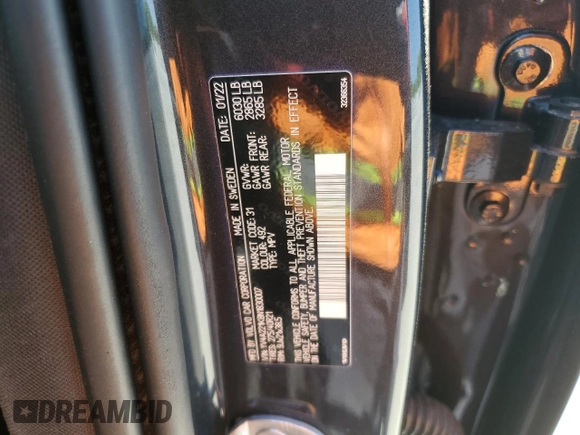 2022 Volvo XC90 Momentum z VIN YV4A221K8N1830007, wystawiony jako Copart lot #53512435 z przebiegiem 39 021 mil mil oraz Szkoda całkowita • Salvage title. Historia ofert i sprzedaży dostępna na DreamBid. Obrazek 13.