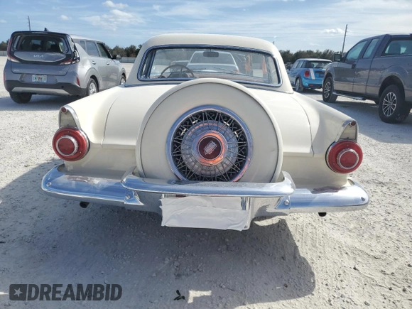 1956 Ford Thunderbird with VIN P6FH266640, listed as a Copart auction lot 76715884 with 12,494 mi miles and Salvage Title. Bid and sale history available at DreamBid. Image 6.