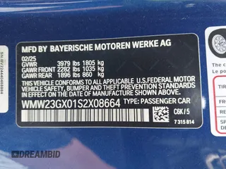 2025 MINI Convertible with VIN WMW23GX01S2X08664, listed as a IAAI auction lot 42506008 with 1,641 mi miles and . Bid and sale history available at DreamBid. Image 9.