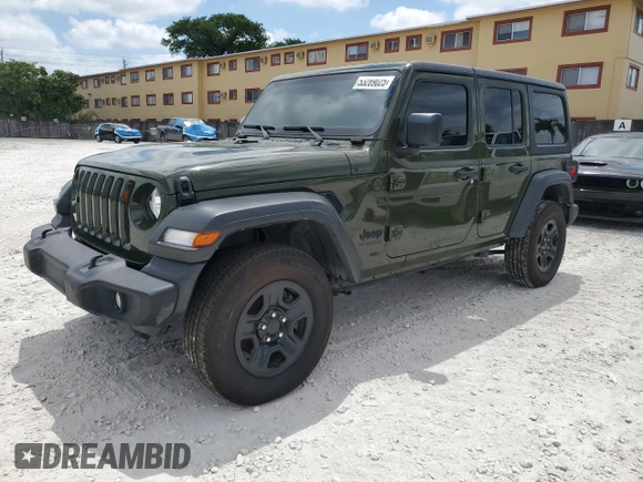 2022 Jeep Wrangler Unlimited Sport S with VIN 1C4HJXDGXNW180320, listed as a Copart auction lot 53289025 with 25,816 mi miles and Salvage Title. Bid and sale history available at carsss.com. Image 1.