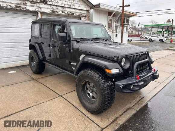 2018 Jeep Wrangler Unlimited Sport with VIN 1C4HJXDG8JW166409, listed as a Copart auction lot 71764992 with 33,521 mi miles and . Bid and sale history available at DreamBid. Image 1.